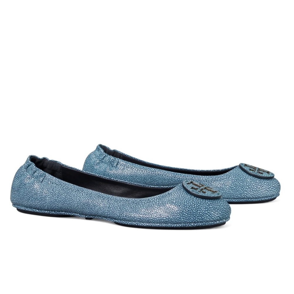 NEW Tory Burch Minnie Travel Flats Razza Blue
